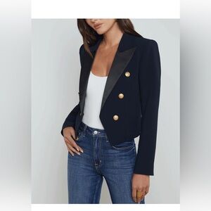 NWT $650 L'Agence Midnight Black Lila Boxy Blazer